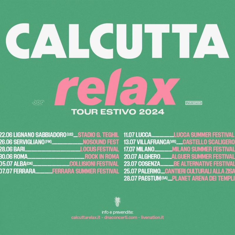 Calcutta annuncia il “Relax Tour”: Biglietti in Prevendita dal 9 Novembre